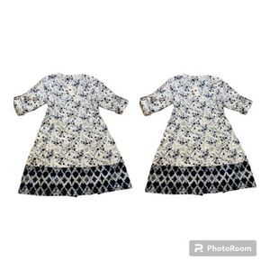 Kaktus White and Navy Printed Women’s Dress